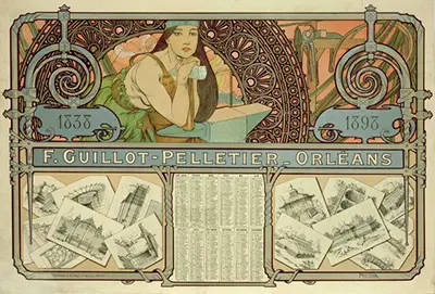 F Guillot Pelletier Calendar Alphonse Mucha